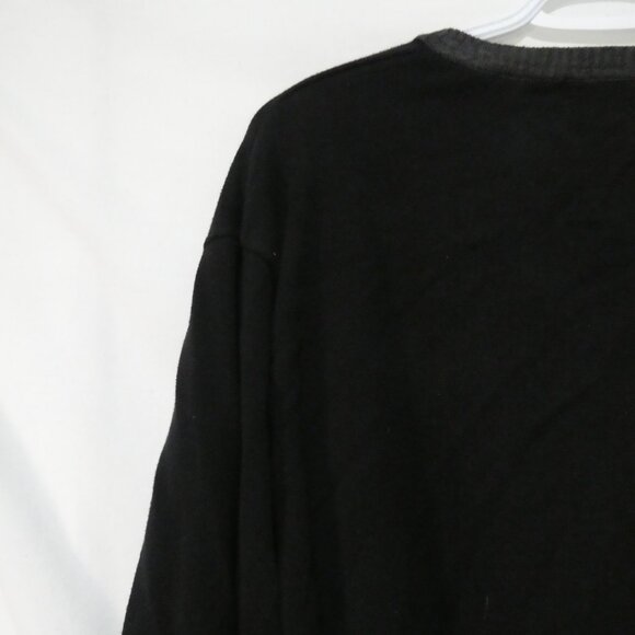 KENNETH COLE - Unlisted Production | 2XT | Black Henley Sweater | Grey Trim - Picture 9 of 14